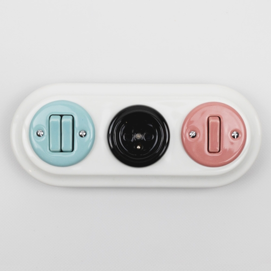 Flush-Mounted White Single Light Rocker Switch / 1 Gang One-Way Switch