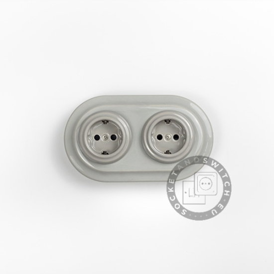 Flush-Mounted Double Round Ceramic Frame