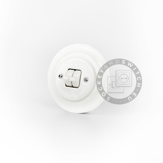 Flush-Mounted  Double Stairs Light Ceramic Toggle Switch / 2 Gang Two-Way Switch