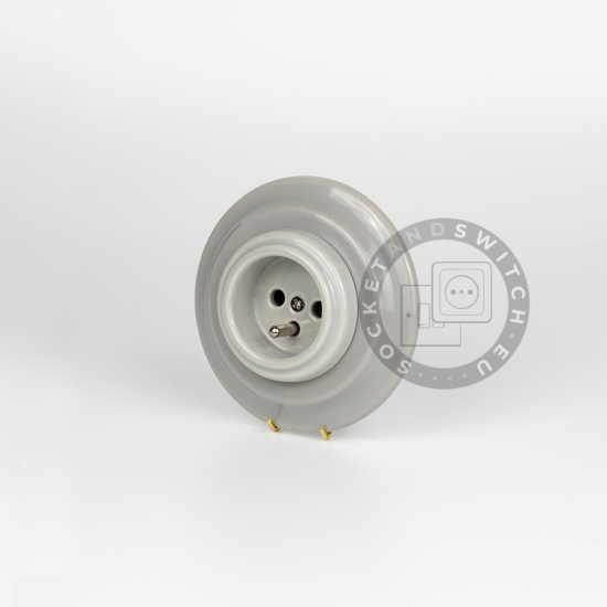 Flush-Mounted Porcelain Pin Socket Type / Earthed Power Socket