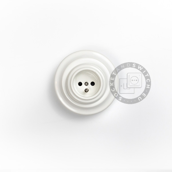 Flush-Mounted Porcelain Pin Socket Type / Earthed Power Socket