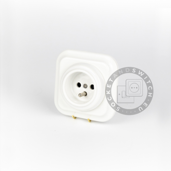 Flush-Mounted Porcelain Pin Socket Type / Earthed Power Socket