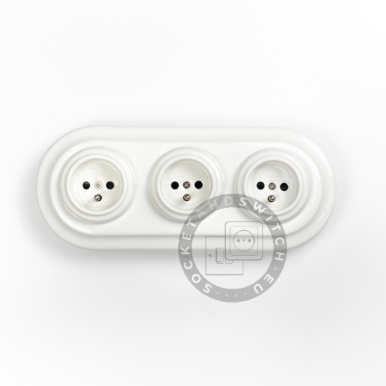 Flush-Mounted Porcelain Pin Socket Type / Earthed Power Socket