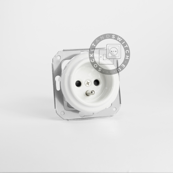 Flush-Mounted Porcelain Pin Socket Type / Earthed Power Socket