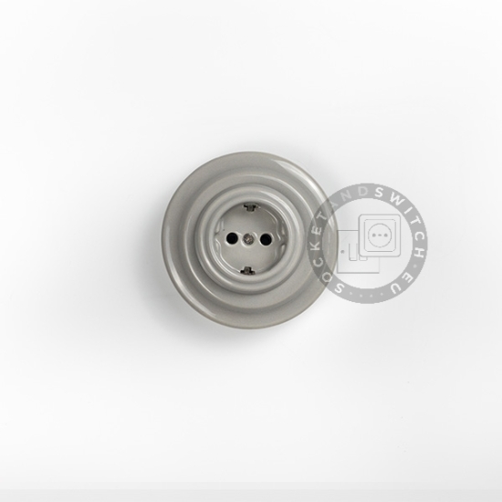 Flush-Mounted Porcelain Schuko Socket Type / Earthed Power Socket