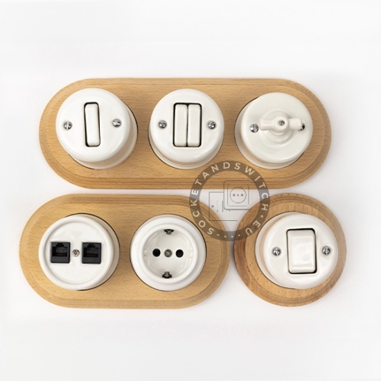 Wall-Mounted Double Light Rocker Switch