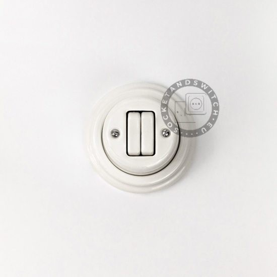 Wall-Mounted Double Light Rocker Switch