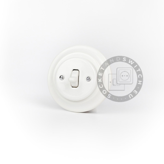 Flush-Mounted Single Light Ceramic Toggle Switch