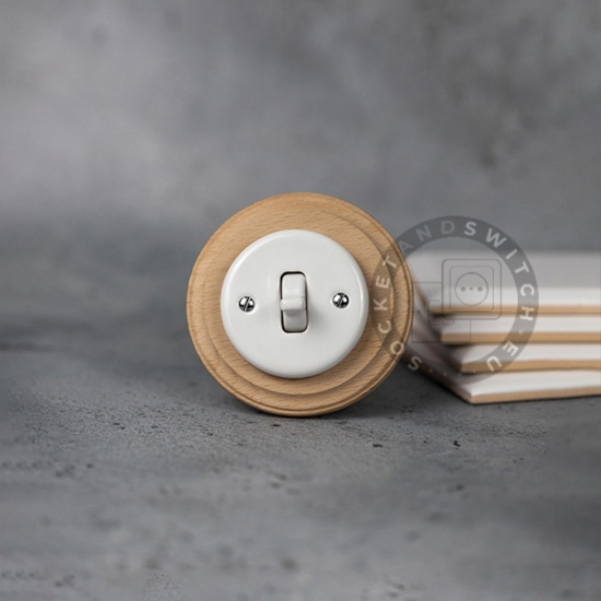 Flush-Mounted Single Light Ceramic Toggle Switch