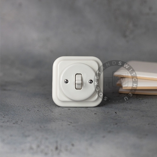 Flush-Mounted Single Light Ceramic Toggle Switch