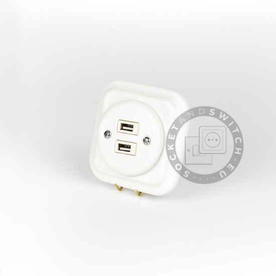 Flush-Mounted Porcelain USB Socket