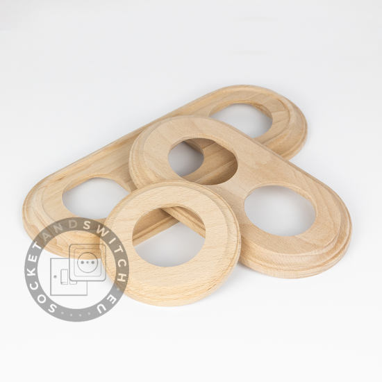 Flush-Mounted Triple Round Wood Frame