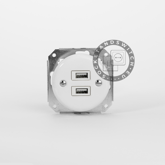 Flush-Mounted Porcelain USB Socket